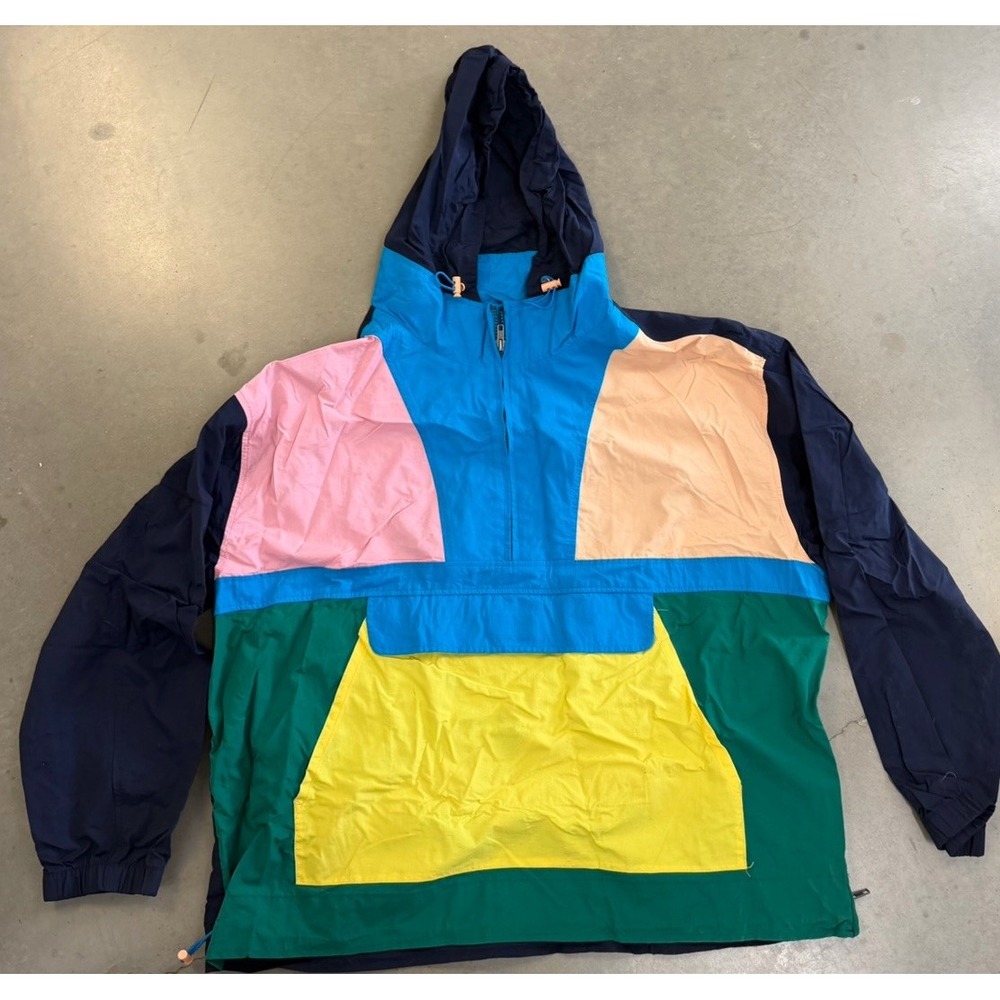 VTG Oshman's Sportswear Colorblock Windbreaker Jacket XL 90s Retro Hooded USA